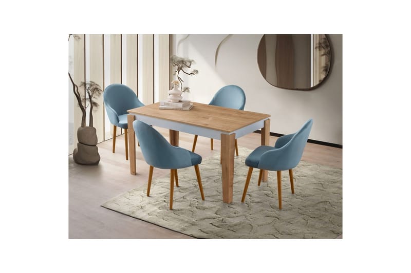 Azoula Spisebord 140 cm Rektangulær - Eik/Hvit - Møbler - Bord - Spisebord & kjøkkenbord