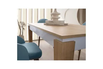 Azoula Spisebord 140 cm Rektangulær - Eik/Hvit - Møbler - Bord - Spisebord & kjøkkenbord