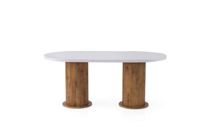 Babilas Spisebord 180 cm Oval - Hvit - Møbler - Bord - Spisebord & kjøkkenbord