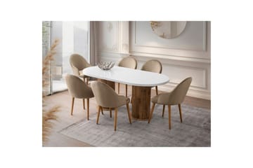 Babilas Spisebord 180 cm Oval - Hvit - Møbler - Bord - Spisebord & kjøkkenbord