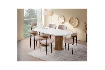 Babilas Spisebord 180 cm Oval - Hvit - Møbler - Bord - Spisebord & kjøkkenbord
