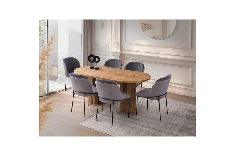 Babilas Spisebord 180 cm Oval - Valnøtt - Møbler - Bord - Spisebord & kjøkkenbord