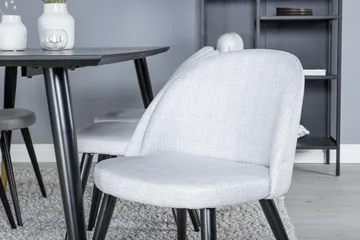 Balisa Matgruppe 180 cm Rektangulær med 6 Sedavi Stoler - Svart - Møbler - Bord - Spisegruppe