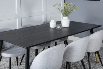 Balisa Matgruppe 180 cm Rektangulær med 6 Sedavi Stoler - Svart - Møbler - Bord - Spisegruppe