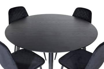 Balisa Spisegruppe 115 cm Rund inkl. 4 Ypas-stoler - Svart - Møbler - Bord - Spisegruppe