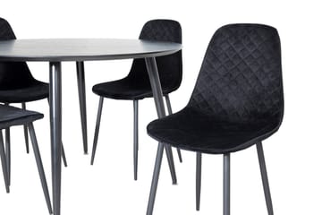 Balisa Spisegruppe 115 cm Rund inkl. 4 Ypas-stoler - Svart - Møbler - Bord - Spisegruppe