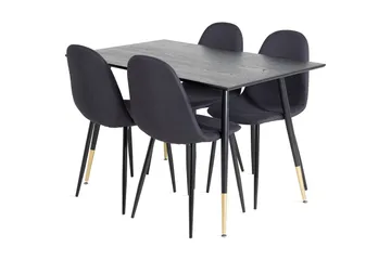 Balisa Spisegruppe 120 cm inkl. 4 Ypas Stoler - Svart - Møbler - Bord - Spisegruppe