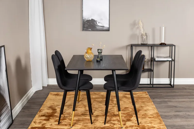 Balisa Spisegruppe 120 cm inkl. 4 Ypas Stoler - Svart - Møbler - Bord - Spisegruppe