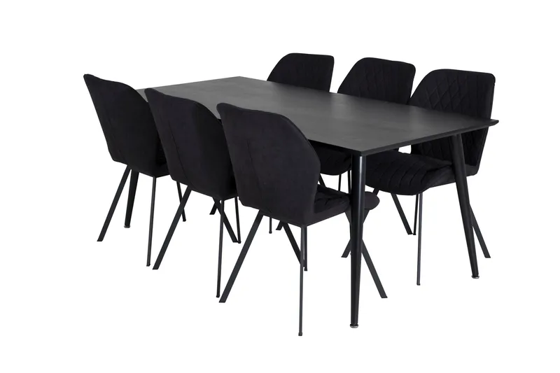 Balisa Spisegruppe 180 cm inkl. 6 Sumoas Stoler, Svart