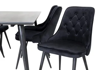Balisa spisegruppe 180 cm inkl. 6 Valera Luksus stoler - Fløyel/Svart - Møbler - Bord - Spisegruppe