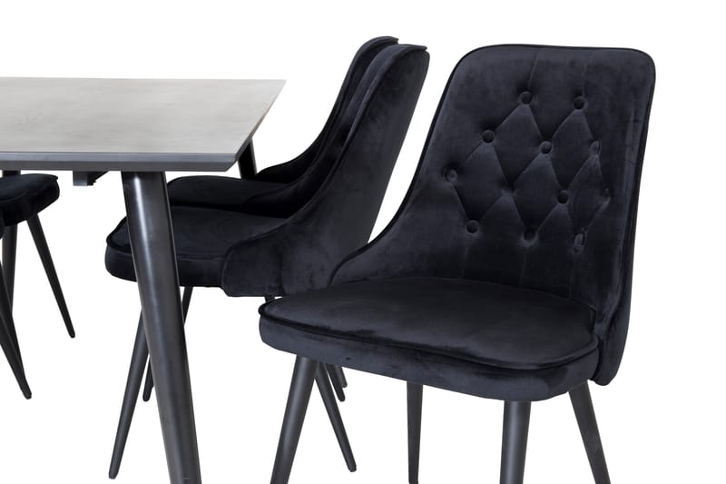 Balisa spisegruppe 180 cm inkl. 6 Valera Luksus stoler - Fløyel/Svart - Møbler - Bord - Spisegruppe