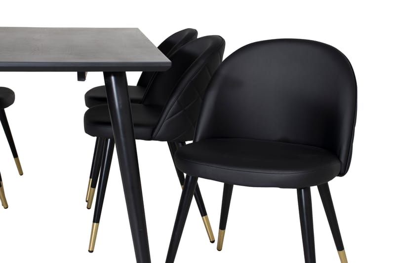 Balisa Spisegruppe 180 cm inkl. 6 Valera Stoler - Svart/Messing - Møbler - Bord - Spisegruppe