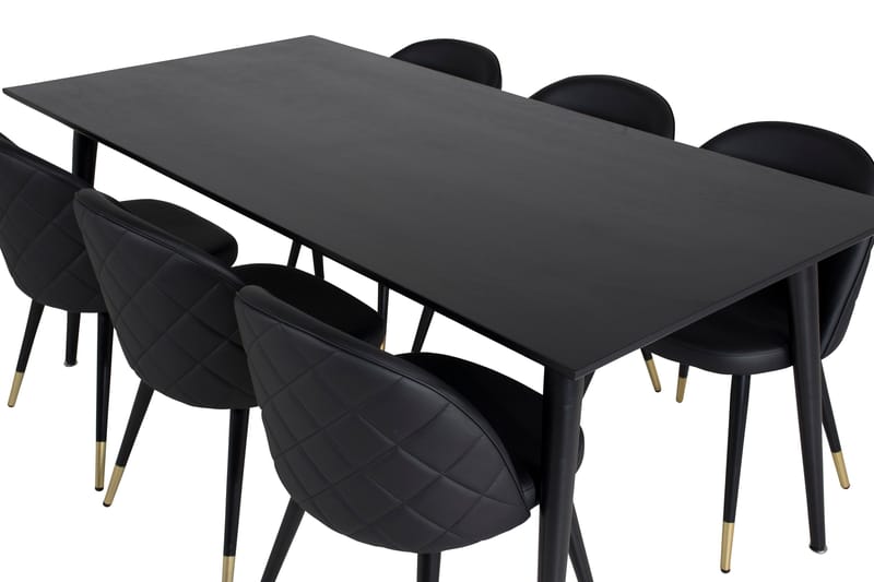 Balisa Spisegruppe 180 cm inkl. 6 Valera Stoler - Svart/Messing - Møbler - Bord - Spisegruppe