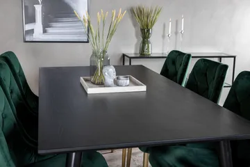 Balisa Spisegruppe 180 cm inkl. 6 Valerie Luksus Stoler - Fløyel/Svart/Mørkegrønn/Gull - Møbler - Bord - Spisegruppe