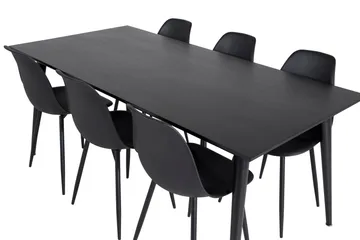 Balisa Spisegruppe 180 cm inkl. 6 Ypas Stoler - Svart - Møbler - Bord - Spisegruppe
