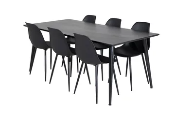 Balisa Spisegruppe 180 cm inkl. 6 Ypas Stoler - Svart - Møbler - Bord - Spisegruppe