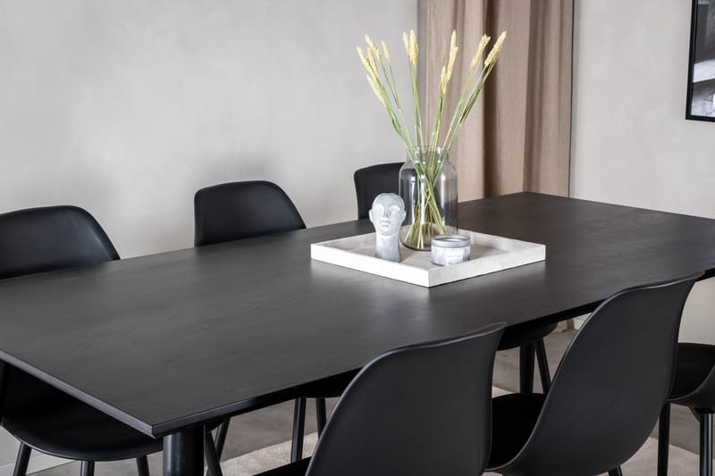 Balisa Spisegruppe 180 cm inkl. 6 Ypas Stoler - Svart - Møbler - Bord - Spisegruppe