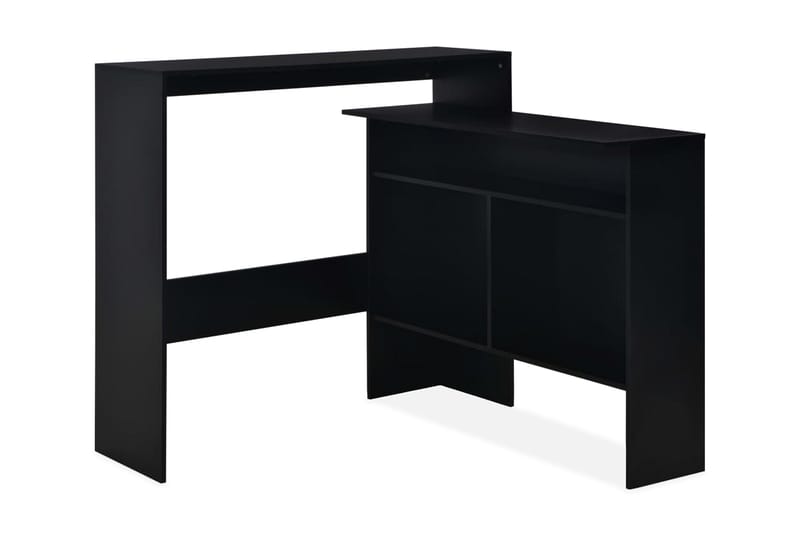 Barbord med 2 bordplater svart 130x40x120 cm - Svart - Barbord & ståbord