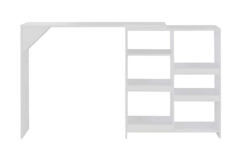 Barbord med flyttbar hylle hvit 138x40x120 cm - Hvit - Barbord & ståbord