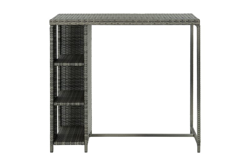 Barbord med oppbevaringsstativ grå 120x60x110 cm polyrotting - Grå - Barbord & ståbord