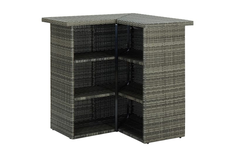 Hjørnebarbord grå 100x50x105 cm polyrotting - Grå - Barbord & ståbord