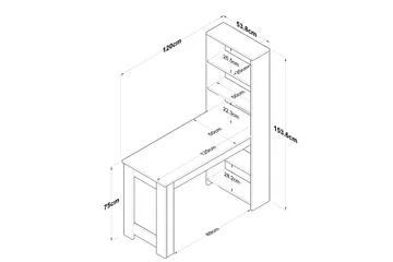 Izhar Bardisk 53,8x120 cm Brun/Hvit - Hanah Home - Møbler - Bord - Barbord & ståbord