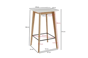 Willowdale Barbord 60 cm - Hvit/Natur - Møbler - Bord - Barbord & ståbord