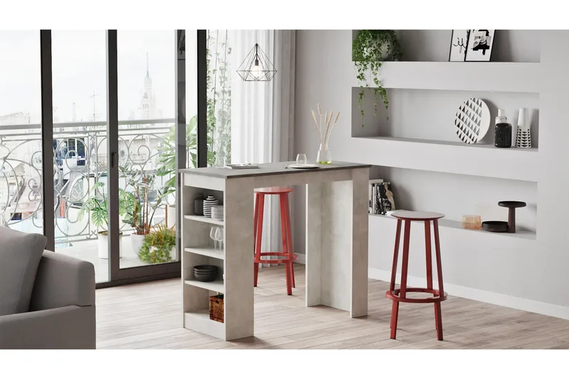 Zambasa Barbord 120 cm - Grå/Natur - Møbler - Bord - Barbord & ståbord