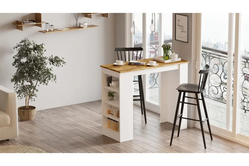 Zambasa Barbord 120 cm - Natur / Hvit - Møbler - Bord - Barbord & ståbord