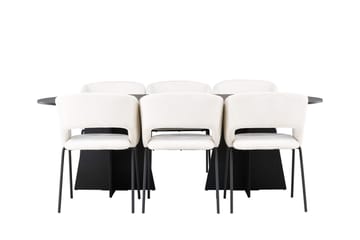 Bariso ovalt spisebord 230x115x75 cm med 6 Day spisestoler - Møbler - Bord - Spisegruppe
