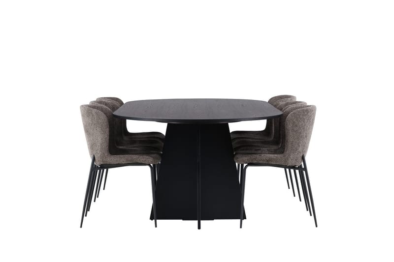 Bariso Spisebord 230x115x75 cm Ovalt med 6 Modesto Spisestoler - Møbler - Bord - Spisegruppe