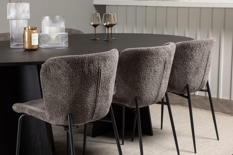 Bariso Spisebord 230x115x75 cm Ovalt med 6 Modesto Spisestoler - Møbler - Bord - Spisegruppe