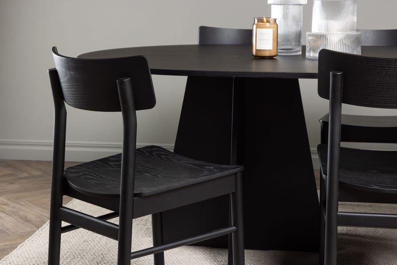 Bariso spisebord 230x115x75 cm ovalt med 6 Montros spisestoler - Møbler - Bord - Spisegruppe