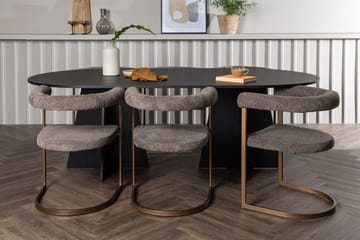 Bariso Spisebord 230x115x75 cm Ovalt med 6 Morning Armstoler - Møbler - Bord - Spisegruppe