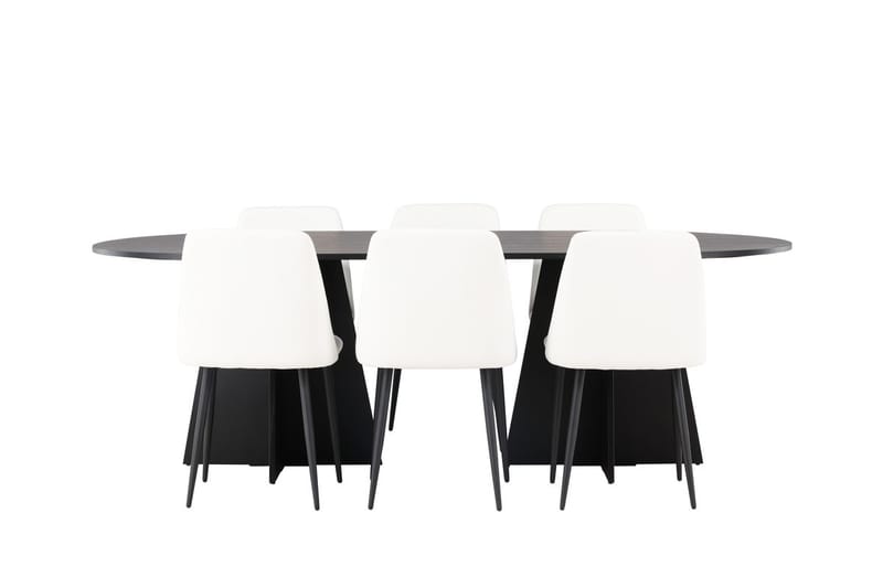 Bariso Spisebord 230x115x75 cm Ovalt med 6 Night Spisestoler - Møbler - Bord - Spisegruppe
