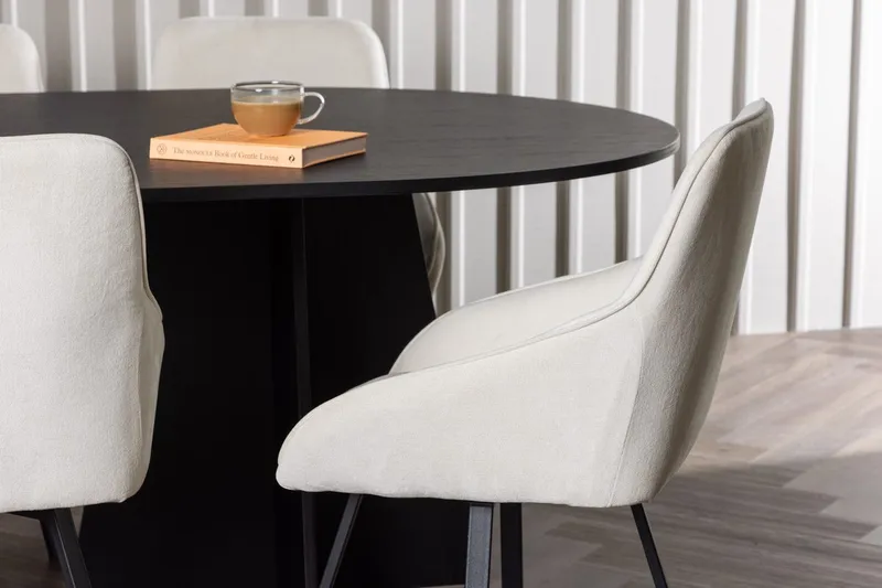 Bariso spisebord 230x115x75 cm ovalt med 6 Rosie spisestoler - Møbler - Bord - Spisegruppe