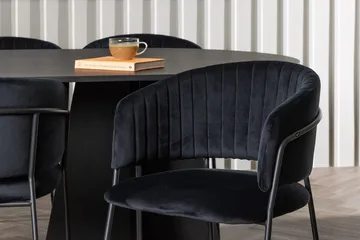 Bariso spisebord 230x115x75 cm ovalt med 6 Selma spisestoler - Møbler - Bord - Spisegruppe