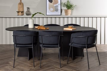 Bariso spisebord 230x115x75 cm ovalt med 6 Selma spisestoler - Møbler - Bord - Spisegruppe