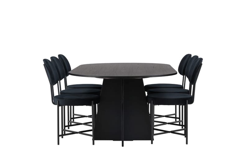 Bariso spisebord 230x115x75 cm ovalt med 6 Stella spisestoler - Møbler - Bord - Spisegruppe