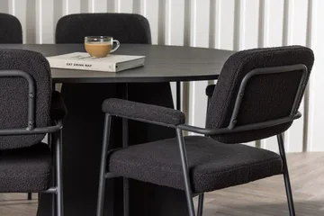 Bariso spisebord 230x115x75 cm ovalt med 6 Yesterday spisestoler - Møbler - Bord - Spisegruppe