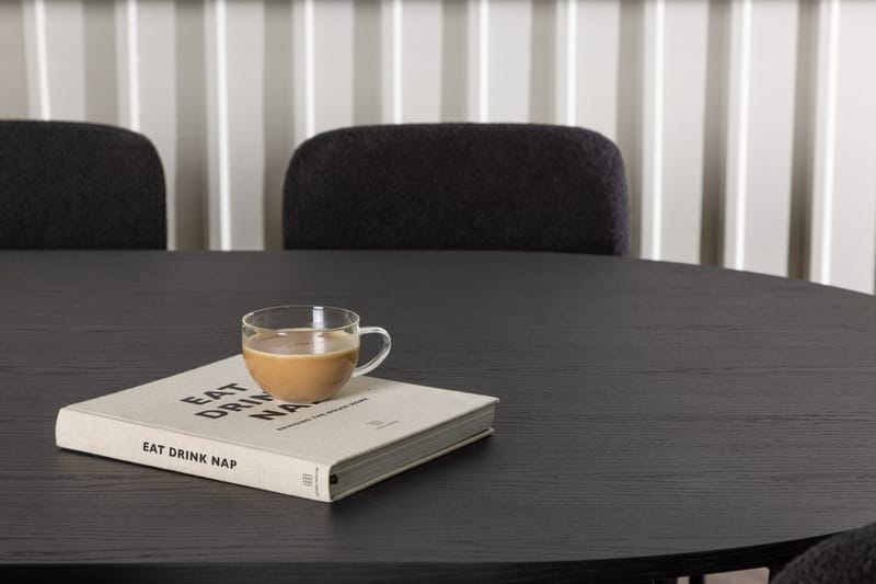 Bariso spisebord 230x115x75 cm ovalt med 6 Yesterday spisestoler - Møbler - Bord - Spisegruppe