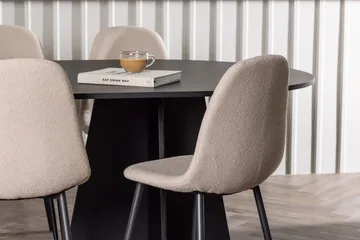 Bariso spisebord 230x115x75 cm ovalt med 6 Polar spisestoler - Møbler - Bord - Spisegruppe