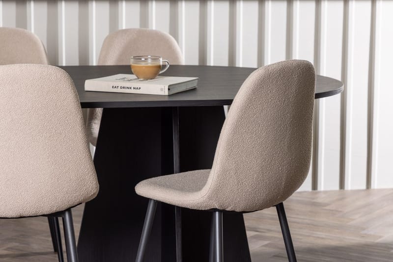 Bariso spisebord 230x115x75 cm ovalt med 6 Polar spisestoler - Møbler - Bord - Spisegruppe