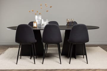 Bariso spisebord 230x115x75 cm ovalt med 6 Polar spisestoler - Møbler - Bord - Spisegruppe