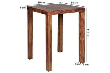Bartabell Wohnling Stabil heltre Sheesham 80 x 80 x 110 cm - Møbler - Bord - Barbord & ståbord