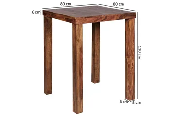 Bartabell Wohnling Stabil heltre Sheesham 80 x 80 x 110 cm - Møbler - Bord - Barbord & ståbord