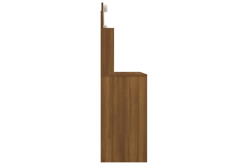 beBasic Sminkebord med LED brun eik 96x40x142 cm - Brun - Sminkebord & toalettbord