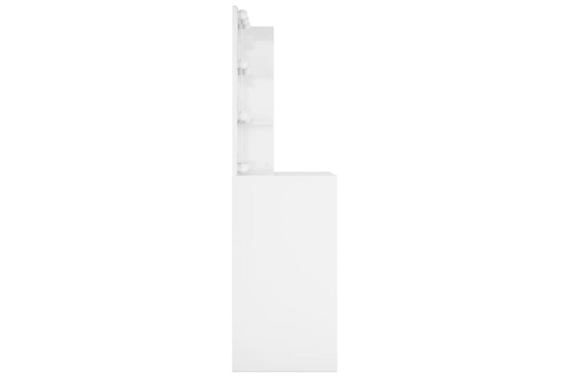 beBasic Sminkebord med LED høyglans hvit 60x40x140 cm - Hvit - Sminkebord & toalettbord