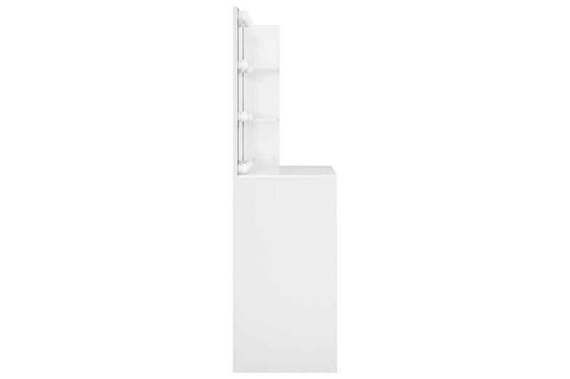 beBasic Sminkebord med LED høyglans hvit 74,5x40x141 cm - Hvit - Sminkebord & toalettbord