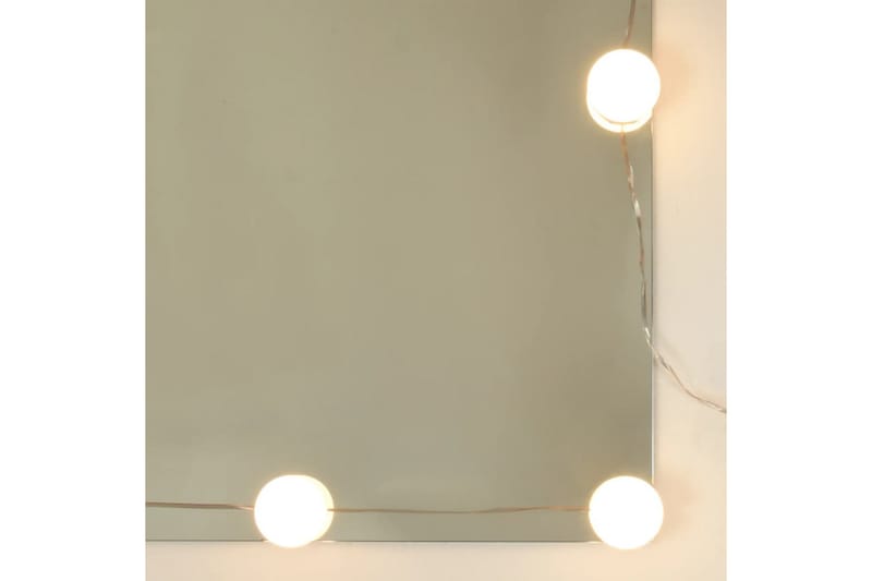 beBasic Sminkebord med LED høyglans hvit 86,5x35x136 cm - Hvit - Sminkebord & toalettbord